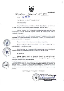Resolución Jefatural N° 170-2013-AGN/J