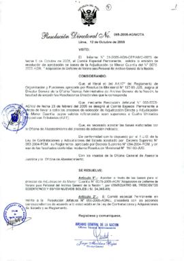 Resolución Directoral N° 065-2005-AGN/OTA