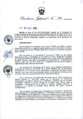 Resolución Jefatural N° 196-2016-AGN/J