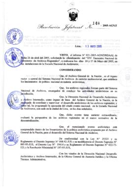 Resolución Jefatural N° 148-2005-AGN/J