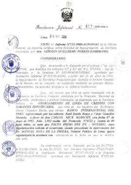 Resolución Jefatural N° 417-2000/AGN/J
