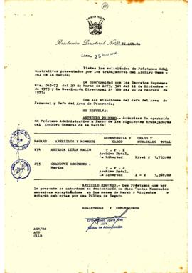 Resolución Directoral N° 77-86-AGN/OA