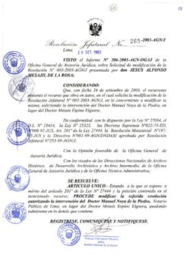 Resolución Jefatural N° 265-2003-AGN/J