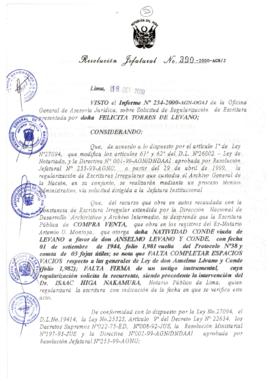 Resolución Jefatural N° 390-2000/AGN/J
