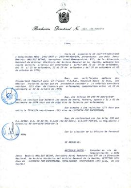 Resolución Directoral N° 013-94-AGN/OTA