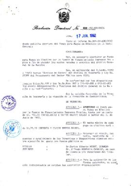 Resolución Directoral N° 019-92-AGN/DIGA