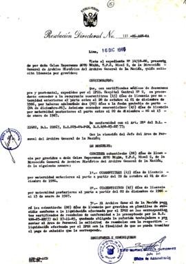 Resolución Directoral N° 121-86-AGN/OA