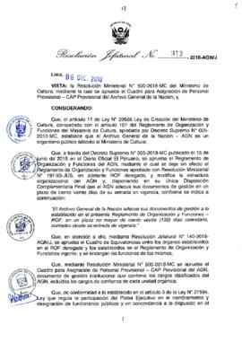 Resolución Jefatural N° 313-2018-AGN/J