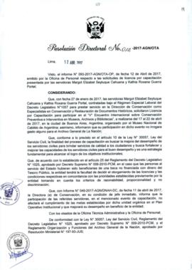 Resolución Directoral N° 012-2017-AGN/OTA