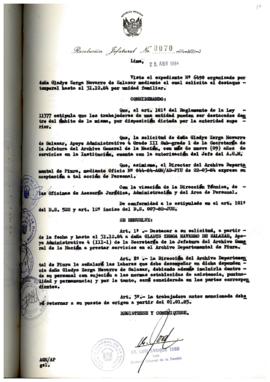 Resolución Jefatural N° 070-1984/AGN/J