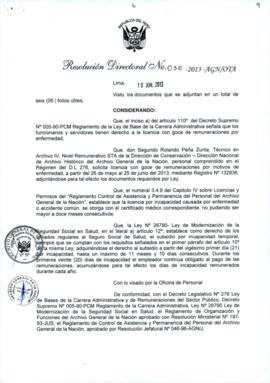 Resolución Directoral N° 032-2013-AGN/OTA