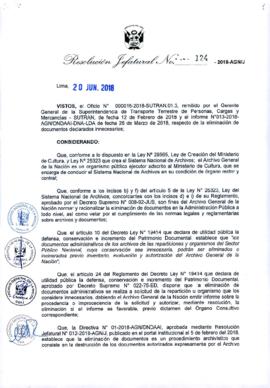 Resolución Jefatural N° 124-2018-AGN/J
