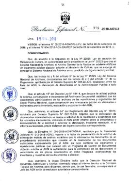 Resolución Jefatural N° 338-2018-AGN/J