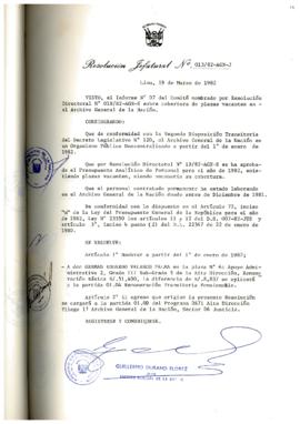 Resolución Jefatural N° 013-1982/AGN/J