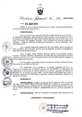 Resolución Jefatural N° 072-2012-AGN/J