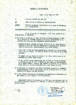 INFORME 025-89-AGN/OA