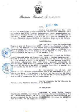 Resolución Directoral N° 019-95-AGN/OTA