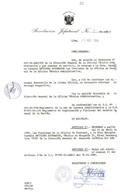 Resolución Jefatural N° 055-1994/AGN/J