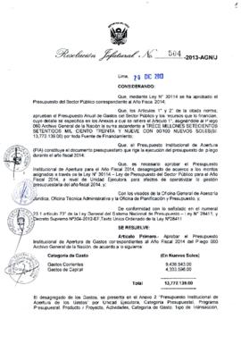 Resolución Jefatural N° 504-2013-AGN/J