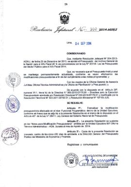 Resolución Jefatural N° 300-2014-AGN/J