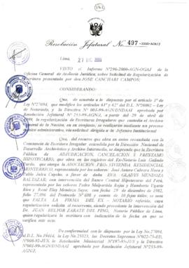 Resolución Jefatural N° 497-2000/AGN/J