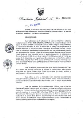 Resolución Jefatural N° 361-2013-AGN/J