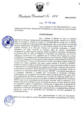 Resolución Directoral N° 005-2006-AGN/OTA