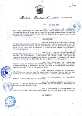 Resolución Directoral N° 002-1999-AGN/OTA