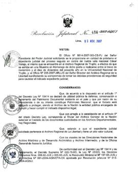 Resolución Jefatural N° 486-2007-AGN/J