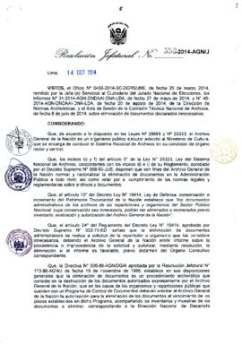 Resolución Jefatural N° 358-2014-AGN/J