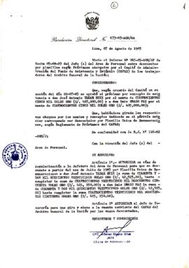 Resolución Directoral N° 73-85-AGN/OA