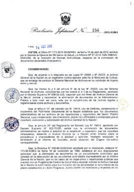 Resolución Jefatural N° 156-2013-AGN/J