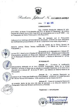 Resolución Jefatural N° 443-2013-AGN/J