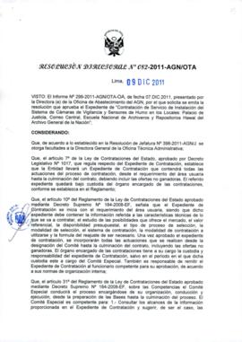 Resolución Directoral N° 082-2011-AGN/OTA