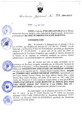 Resolución Jefatural N° 351-2004-AGN/J