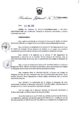 Resolución Jefatural N° 507-2013-AGN/J