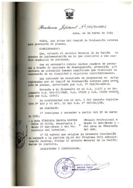 Resolución Jefatural N° 025-1982/AGN/J