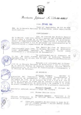 Resolución Jefatural N° 134-1996/AGN/J