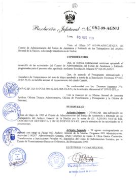 Resolución Jefatural N° 082-1999/AGN/J