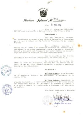 Resolución Jefatural N° 220-1992/AGN/J