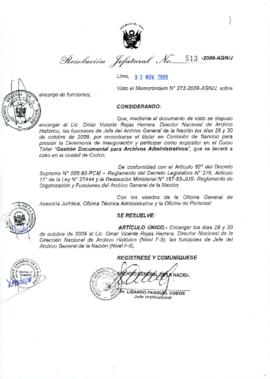 Resolución Jefatural N° 513-2009-AGN/J