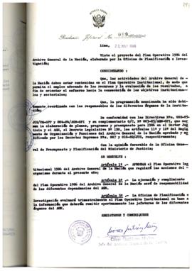 Resolución Jefatural N° 089-1986/AGN/J