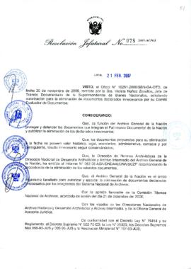 Resolución Jefatural N° 078-2007-AGN/J