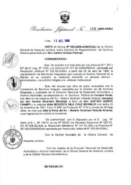 Resolución Jefatural N° 406-2008-AGN/J