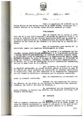 Resolución Jefatural N° 092-1986/AGN/J