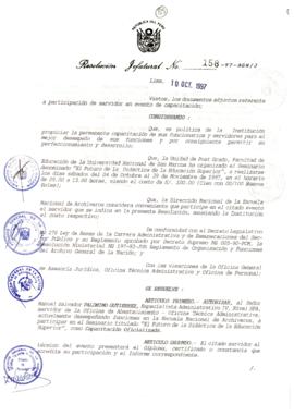 Resolución Jefatural N° 158-1997/AGN/J