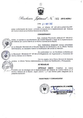 Resolución Jefatural N° 365-2012-AGN/J