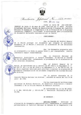 Resolución Jefatural N° 109-1998/AGN/J
