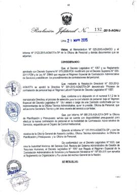 Resolución Jefatural N° 132-2015-AGN/J