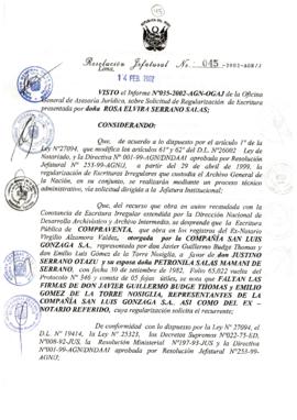 Resolución Jefatural N° 045-2002/AGN/J